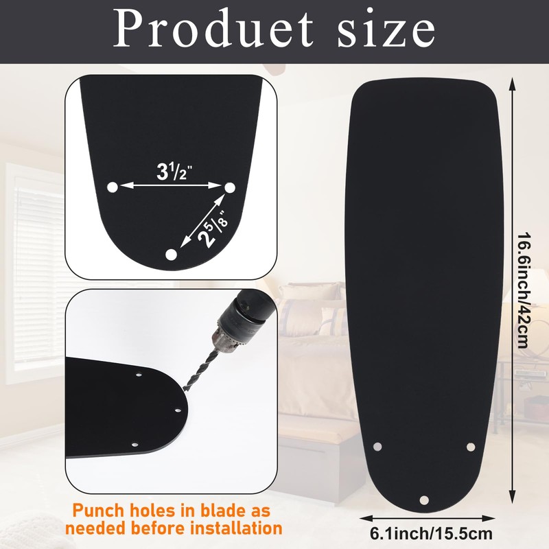 Kittmip 5 Pack Replacement Fan Blades for 42"/52" Ceiling Fan