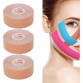 HURRISE Kindmax Cinta Facial Parches Antiarrugas Línea en V Levantamiento Correa para la Barbilla Reafirmante Estiramiento de la Piel 2,5 Cm * 5 M (Beige) (Color de Piel)