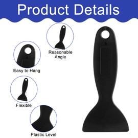 10 Pcs Plastic Putty Knife, Flexible Paint Spatula Resin Putty Knife Caulk Scraper Sticker Remover Tool for 3D Printing, Decal Installation, Air Bubble Removal, Spackling (Black, Yellow, Blue)