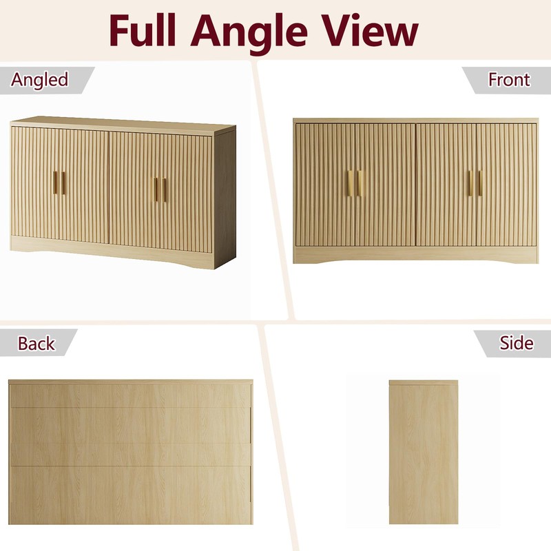 55" Modern Sideboard Buffet Cabinet with Storage for Living Room