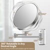 BTremary 9” Large Wall Mounted Makeup Mirror 1X/7X Double-Side Bathroom