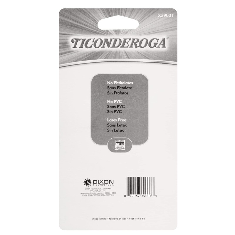 Dixon Ticonderoga Duo Sharpener/Eraser, Green and Yellow, 1 Count