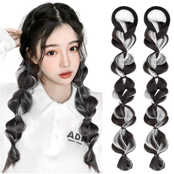fogman Hair Extensions Braid Color Wig Twin Cute Hair Set