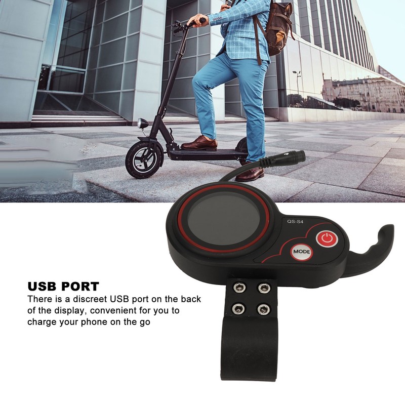QS S4 Electric Scooter Display Panel ABS Waterproof USB Electric