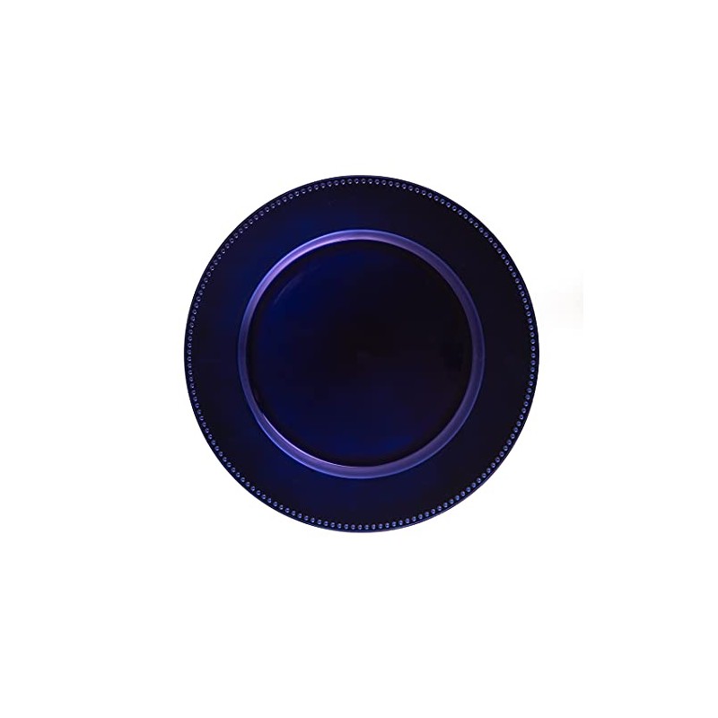 Richland Charger Plate Beaded Round 13" Royal Blue Set of
