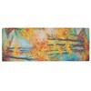 JWSilk Long Silk Chiffon Scarf Floral Print, Autumn Leaves