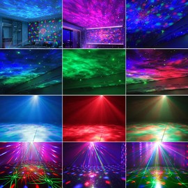 Star Projector,Party Disco Lights,5 in 1 Night Light for Bedroom,Disco Ball Light Stage Strobe Lights Ocean Projector Sound Activated for Parties Club Holiday Christmas Birthday Wedding Home Decor