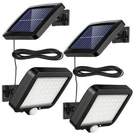 Solar Light Outdoor 56 LED 700Lum Wall Light Solar Security Flood Lights Motion Detector IP65 Waterproof 120° Sensor Angle Solar Powered for Patio Barn Garden Pathway Yard Lawn Balcony(Pack of 2)