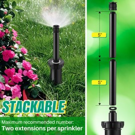 HappyAlley 5" Popup Riser Extensions Compatible with Rain Bird 1800, Sprinkler Head Riser Extender with RotorTool Screwdriver Fits 1/2” Male/Female, Garden Lawn Irrigation Spray Head Upgrade, 7 Set