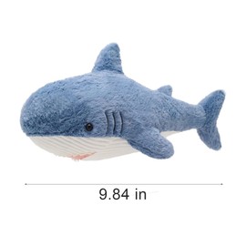 Kiuiom 25 cm White Shark, Soft Toy Soft Shark, Fluffy Stuffed Toy Fish, White Shark Cuddly Toy, Children's Cuddly Soft Plush Toy, for Children, Birthdays and Special Occasions