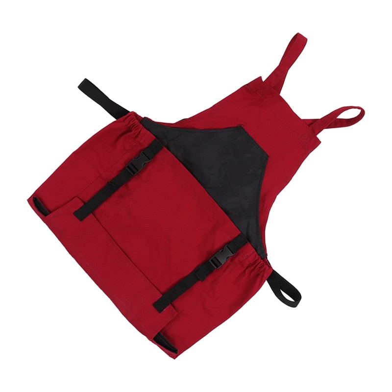 Gardening Apron Dark Red 210D PVC Waterproof Fabric Regulable Straps
