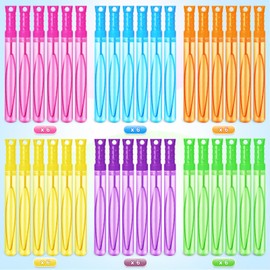 SpringFlower 48 Pcs Bubble Wand, Bubble Wands Bulk, Bubble Party Favor Supply for Summer Indoor & Outdoor Activities, Bubble Solution Summer Toy in 6 Colors, Birthday,Wedding, Party