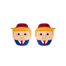 Trump 2024 Wooden Stud Earrings, MAGA, Red, White and Blue, Handmade, Lightweight, Patriotic Accessories