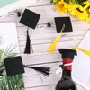FOIMAS Mini Graduation Caps with Tassel,4pcs Small Animal Bachelor Hats