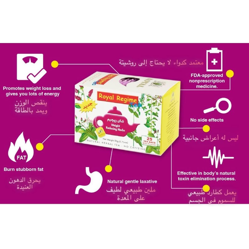 2 Packs of Royal Regime Tea 50 Sachets (total 100