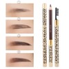 SOLUSTRE 2pcs Pencil with Brow Brush Long-Lasting Deeply Pigmented Leopard