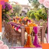 12 Pcs Pink and Orange Cheesecloth Gauze Table Runners