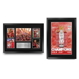 HWC Trading Liverpool 2019/2020 Champs Collection Printed Memorabilia Signed Autograph Photograph Display for Football Fans and Supporters - A3 Framed