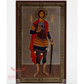 Christian Wooden Icon Nicetas the Goth великомученик Никита Готский 4.6" x 7.5"