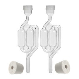 Home Brew Ohio Twin Bubble Airlock with 6.5 Rubber Stopper (Set of 2)