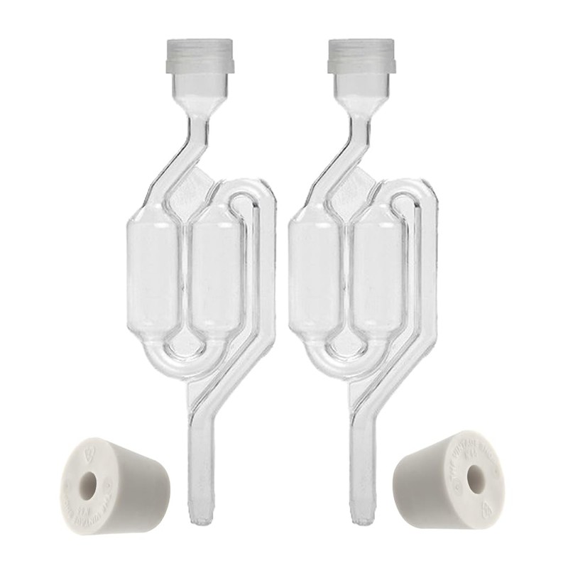 Home Brew Ohio Twin Bubble Airlock with 6.5 Rubber Stopper