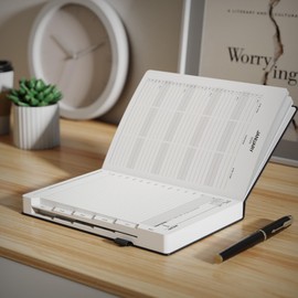 TDOLISSTE - Academic Diary 2025 Day to Page A5 Planner (365-page daily plan and 24-page monthly plan), Pen Loop and Inner Pocket, Elastic Closure, HardCover (Black)