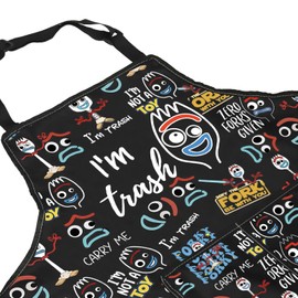 BAUNA Forky Toy Story Inspire Gift Forky Kitchen Apron With Pocket I'm Trash Apron Toy Story Kitchen Decor Housewarming Gift (Trash Apron)