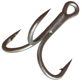 KEESHINE - Ganchos de pesca de acero de alto carbono, 4 unidades, con agarre triple, fuertes y afilados, grandes anzuelos de pesca (paquete de 10) #3/0
