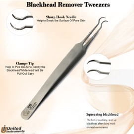 Medentra Blackhead Pimple Remover Tweezers Acne Blemish Whitehead Comedone Face Cleaner