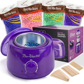 Professional Waxing Kit For Hair Removal, Wax Heater Pot Wax Machine With 4 Bags Wax Beads And 30 Applicator Sticks At Home Wax Melter