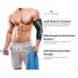 BLACKROX Elbow Support [Comparison Winner 2024] Size S-L | For Men & Women | Left & Right | Tennis Elbow Bandage | Perfect for Sports, Golf, Tennis & Bodybuilding | Black Size L