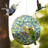 Topadorn Hanging Bird Feeder Mosaic Circle Birdfeeder for Wild Bird