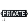 Private Sign Cast Iron Plaque With Screws 21cm Traditional Rustic
