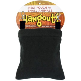 Deluxe Nest Pouch (Black) - Hanging Fleece Cage Accessory Toy - For Sugar Gliders, Squirrels, Marmosets, Hamsters, Ferrets, Birds, Rodents, Rats, Reptiles, Small Pets - Hammock, Tower, Bed, Nest