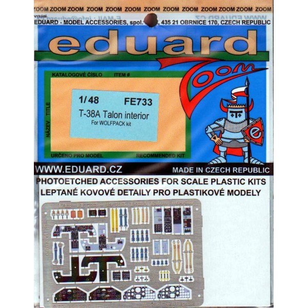 EDUFE733 1:48 Eduard Color Zoom PE - T-38A Talon Interior (for use with the Wolfpack model kit) [MODEL KIT ACCESSORY]