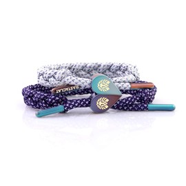 Rastaclat Couples Bracelet for Women and Men of All Ages - Ultra Violets Purple & White Magentic Bracelet | Adjustable Stackable Bracelet Braided by Hand