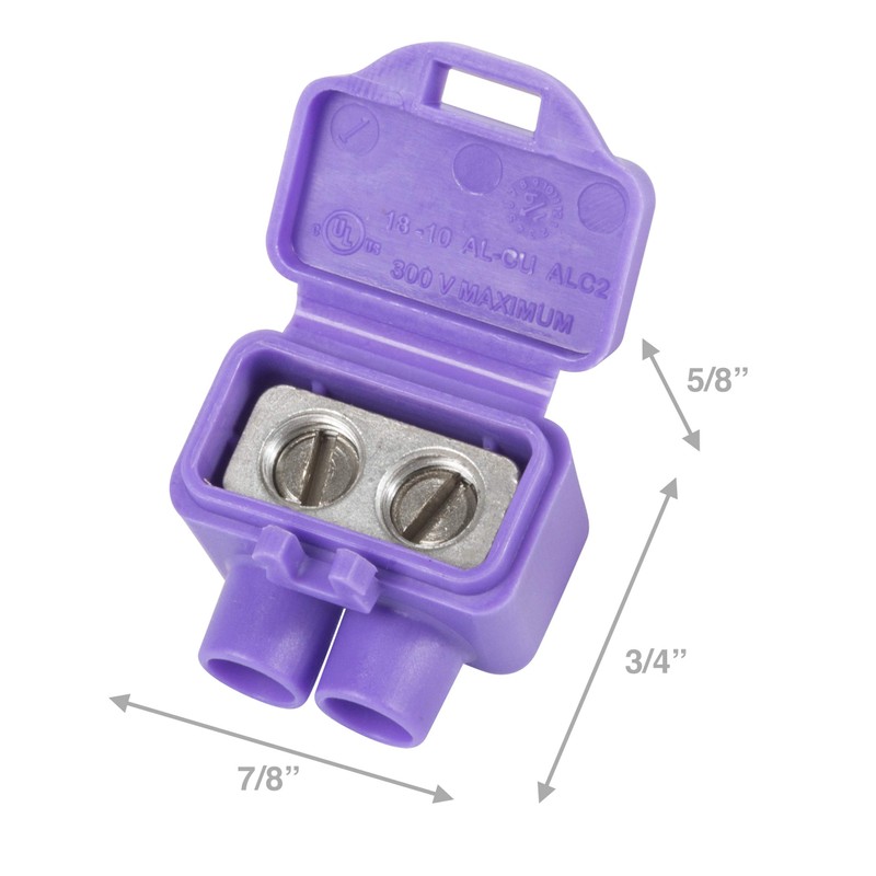 King Innovation 95015 AlumiConn Wire Connector, 10 pk, Purple, Count