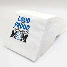 SharkBliss Funny Volleyball Quotes Cocktail Napkins, 100 PackLoud And Proud Volleyball Mom Disposable Beverage Bar Paper Cocktail Napkins For Party Table Decor 2-Ply, 5x5" (Loud Proud Volleyball Mom)