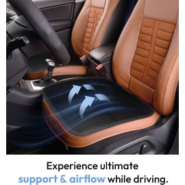 carrotez 2 Pack Double Breathable 3D Air Mesh Cool Seat Cushion Pad for Cars Seats, Home Office Chairs, Wheelchairs, 17.75" x 17.75" - Black