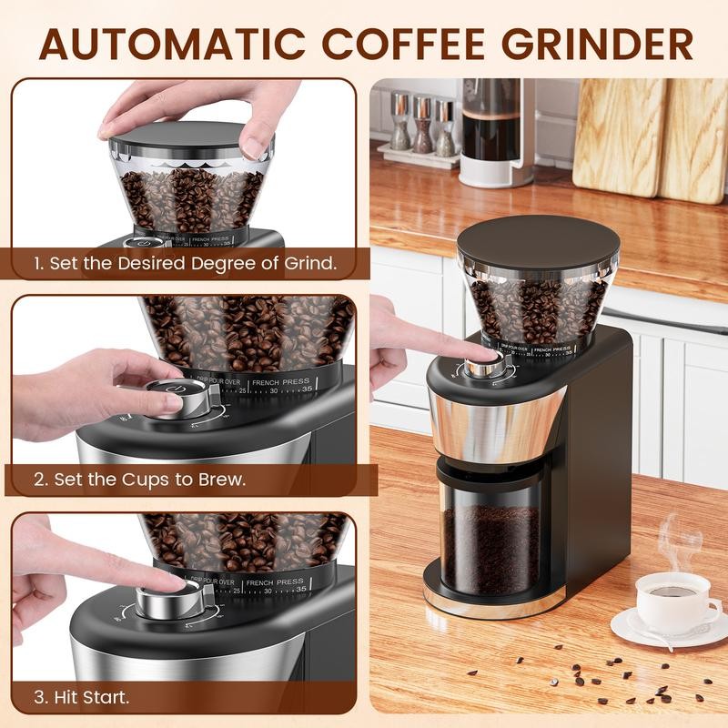 COWSAR COWAR Coffee Grinder Electric Burr Mill, Conical Burr Espresso
