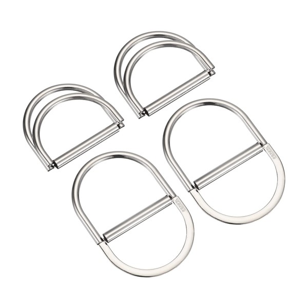 sourcing map Double D-Ring Buckles, 4pcs 50mm(1.97") Metal Adjustable Multi-Purpose