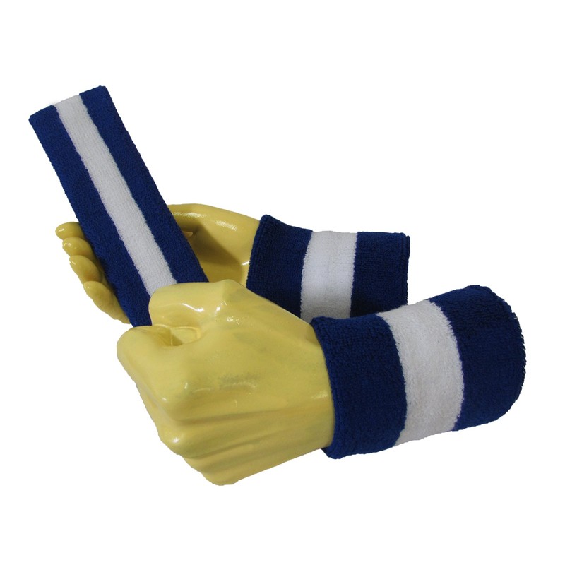 COUVER Sweatband Set Sports Headband Wristband Set Terry Cloth Moisture