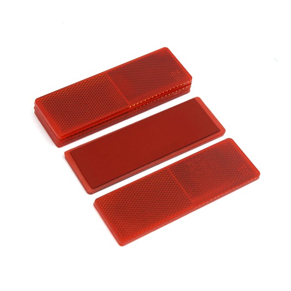 TUCKBOLD Red Reflective Plate Sticky Reflector 14.5cm Long w/o Holes