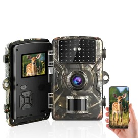 Wildkamera, 4K Wildtierkamera, Nachtsichtkamera mit WLAN & App, 60MP Tierkamera mit 32GB SD Karte & IP66 Wasserdicht, , 0,1s Auslösezeit, Bewegungssensor, Infrarot-Nachtsicht bis 25m, Weitwinkel 120°