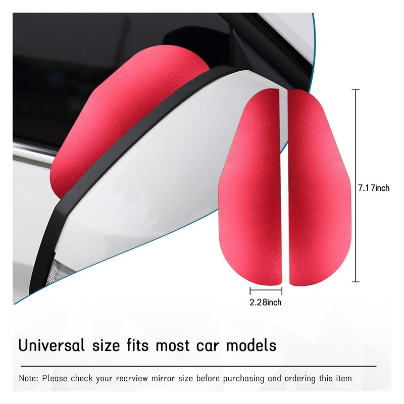 Dickno 2 PCS Car Mirror Rain Visor Guard, Carbon Fiber