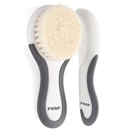 Reer BabyCare 81070 Hair Care Set 2-Piece Goat Hair Brush and Scab Comb White