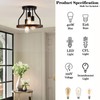 AngelcityCC Farmhouse Semi Flush Mount Ceiling Light Fixture Black Industrial