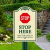 Stop Wait for Gate to Open Completely Décor Sign, Green