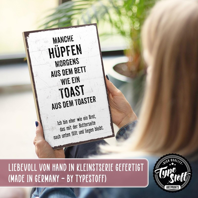 TypeStoff Wooden Sign with Saying - Stand Up - HS-00219