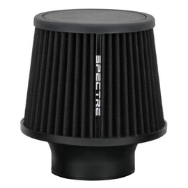 Spectre Universal Clamp-On Air Filter: High Performance, Washable Filter: Round Tapered; 3 in (76 mm) Flange ID; 6.5 in (165 mm) Height; 6 in (152 mm) Base; 4.75 in (121 mm) Top, SPE-9131, Black